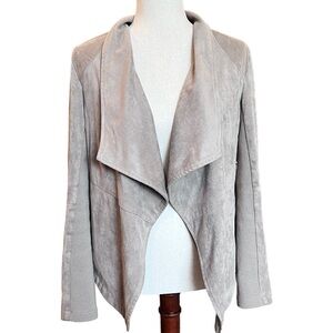 BB Dakota Faux Suede Shawl Collar Jacket Tan Khaki Western Career Size: Medium